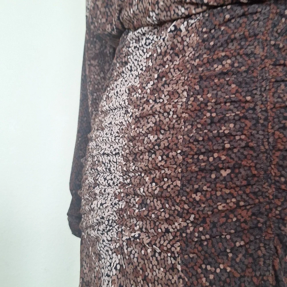 H&M Pretty Long Brown & Tan Dress Size S - Picture 9 of 16